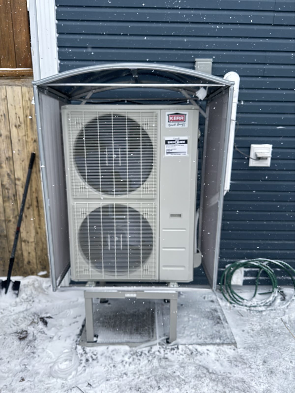 Wall-mount outdoor heat pump